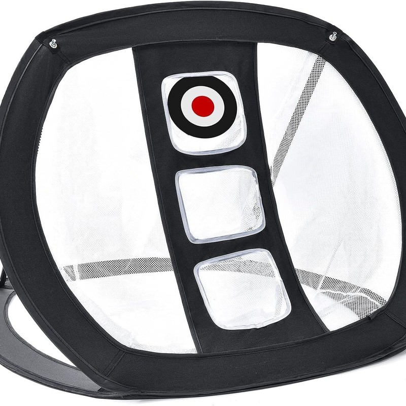 Foldable Golf Chipping Practice Net, with 4 Ground Stakes and