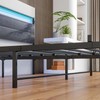 BOFENG Black King Size Bed Frame with Wood Headboard,Charging Station,LED