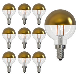 Bulbrite 10 Pack 776921 Half Gold Filament E12 Fully Compatible Dimming Light Bulb