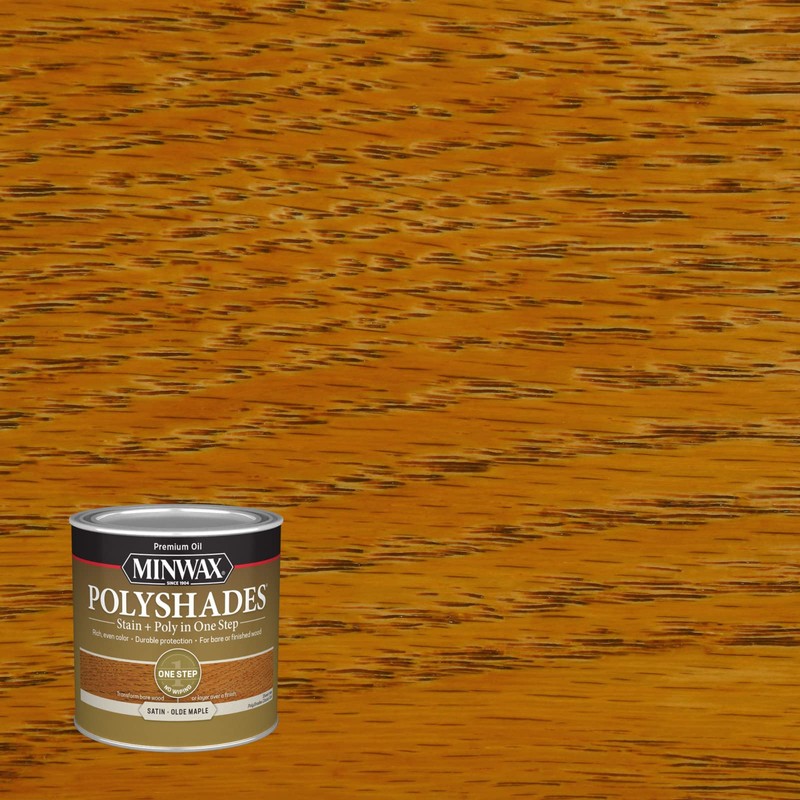Minwax PolyShades Wood Stain + Polyurethane Finish – ½ Pint,