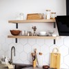 AnanJing 4 Pack Heavy Duty Floating Shelf Brackets, Black Metal
