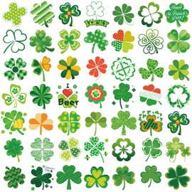 HOWAF Shamrock Tattoos, 96Pcs St Patricks Day Temporary Tattoo St Patricks Day Face Tattoos Shamrock Face Stickers for Kids Adults St Patricks Day Accessories Irish Decoration Party Favors Supplies