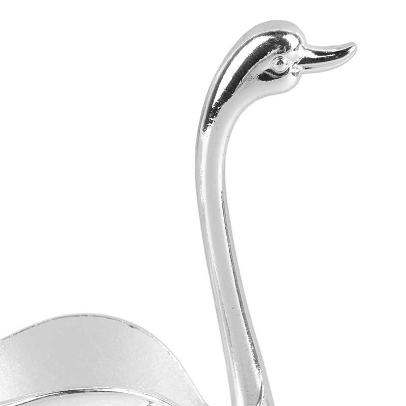 Coffee Spoon Holder Elegant Swan Shaped Alloy Mirror Polish Rich