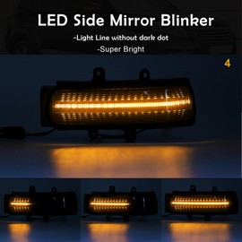 AUYICH LED Side Mirror Turn Signal Lights Compatible With RAV4 2009-2012, for Tacoma 2012-2015, for 4Runner 2010-2013, for Sienna 2013-2020, Amber Dynamic Sequential Blinker Parking Indicator Light