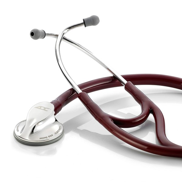 ADC Adscope 600 Platinum Series Cardiology Stethoscope with Tunable AFD Technology, Burgundy