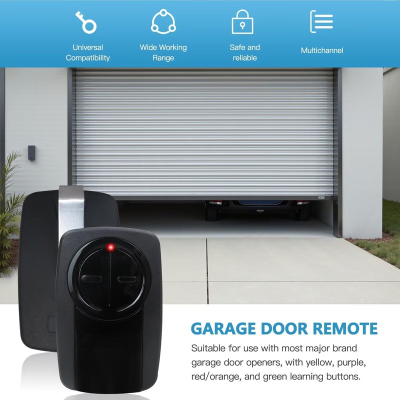 Misimain Updated Universal 2-Button Garage Remote - Fits for Chamberlain,