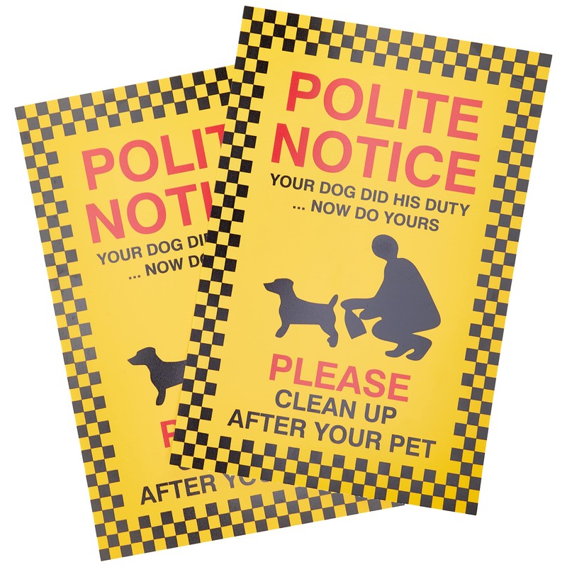 2 No Fouling Dog Signs 200mm x 300mm - Rigid