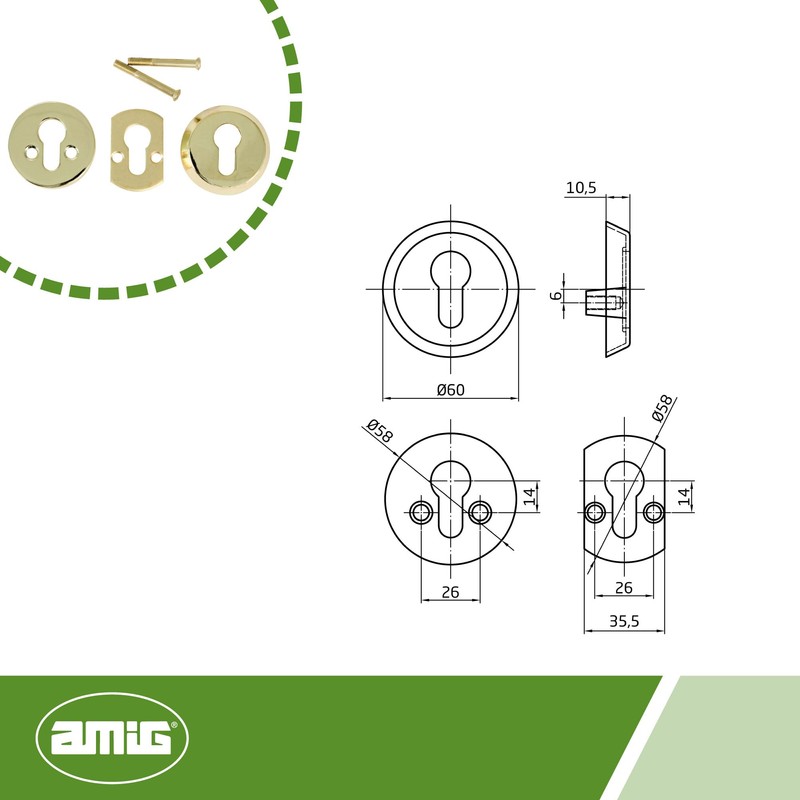 Amig - Safety shield against jaws for cylinder locks Euro