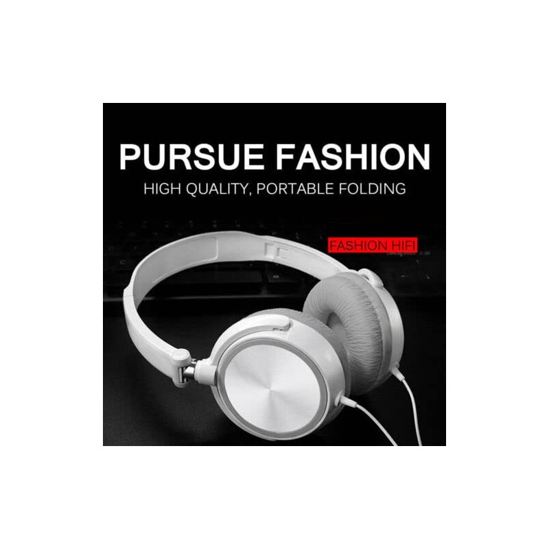 Over Ear Headphones Hi-Fi Stereo Noise-Cancelling Headsets Wired Earphones, Universal