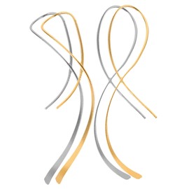 COHEALI 2pairs Twisted Line Shaped Earrings Irregular Dangle Earrings for Women Sterling Geometric Design for Versatile Styling