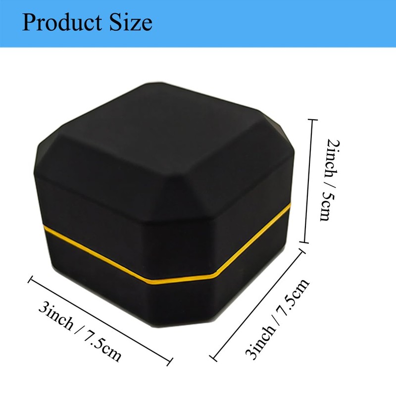 GBYAN Ring Box with LED Light Plastic Jewelry Display Gift