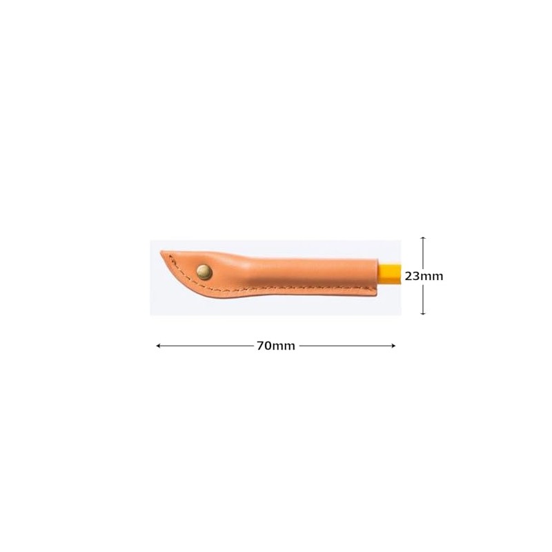 Shinko Seiki HE-201CA Pencil Cap, Genuine Leather, L, Camel