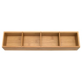Lipper International 8884 Bamboo Wood 4-Part Drawer Organizer with Removable Dividers, 17-1/2" x 4" x 2-1/2"