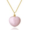 COAI Women's Gemstone Heart Pendant, Copper Rose Quartz copper, Quartz