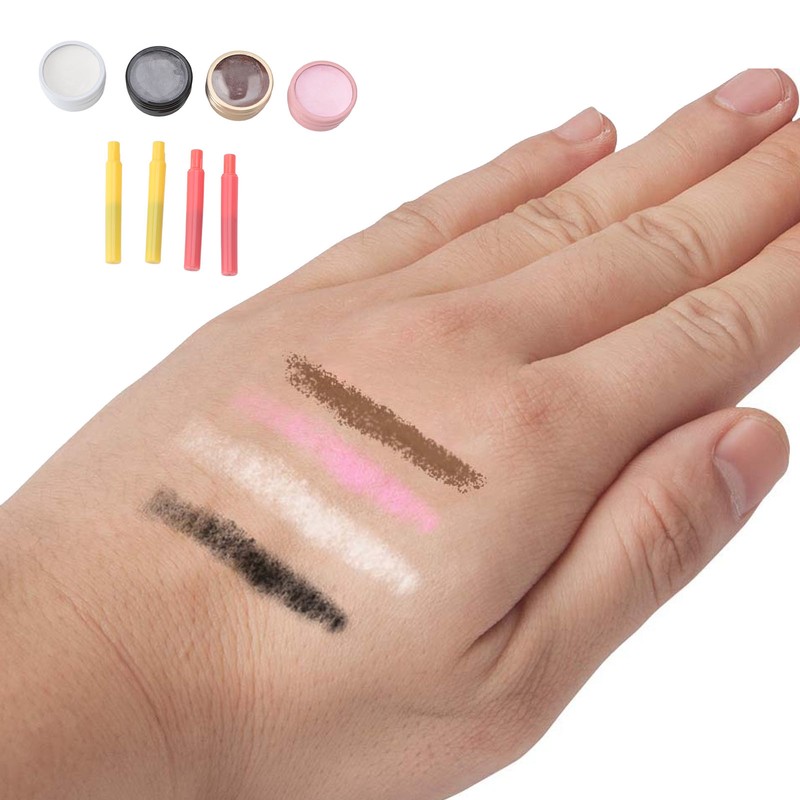 4Pcs Mapping Brow Paste Washable Eyebrows Design Paste White Black