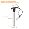 sourcing map 4Pcs T Handle Lock Pins, 10mm x 100mm