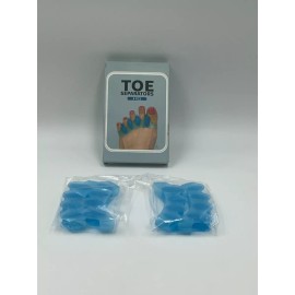 Toe Separator, 4 Pcs Blue Gel Toe Spacers Silicone Toe Separators Bunion Correctors Men Women