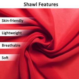 lifwimner Hijab Muslim Headscarf Women, Chiffon Hijab, Chiffon Headscarves for Women, Neckerchief Women's Scarf Stole Chiffon Scarves, red