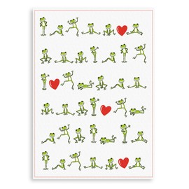 Kracht Frogs Tea Towel 100% Cotton, Colour: Multicoloured, Size: 45 x 70 cm