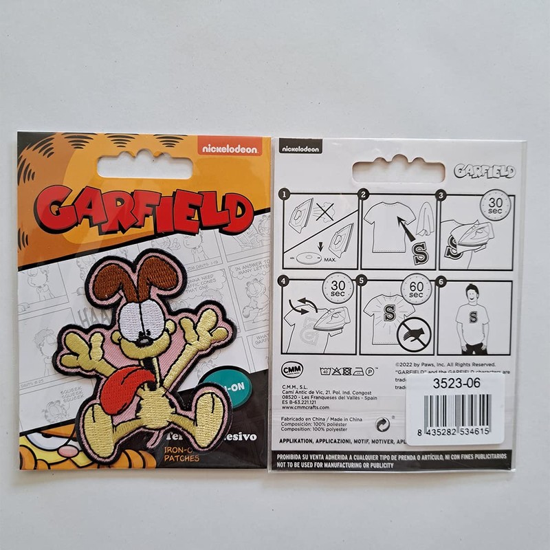 Comercial Mercera Garfield© Odie Comic Cat Embroidered Patch Iron on