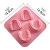2Pcs 4Hole Denture Teeth Shaped Ice Cube Mold Silicone Ice