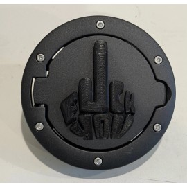 Fu round Middle Finger 3d Blk w Blk For Jeep Wrangler JK/JKU flag Gas Cap Cover