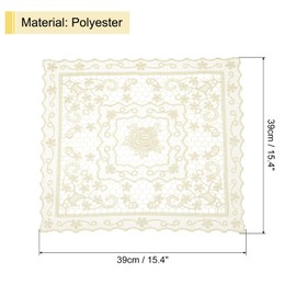 sourcing map Retro Lace Placemat 15x15-in Square Embroidered Table Place Mats French Crochet Doilies Coasters Cup Mat for Home Wedding, Yellow