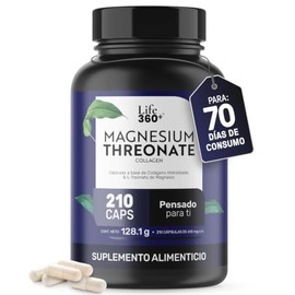 LIFE 360+ Treonato de Magnesio L-Treonato | 210 cápsulas | 1830mg p/porción