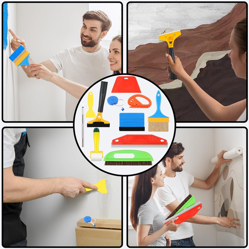 16 Piece Wallpaper Smoothing Tool Set, Wallpaper Tools Including Pressing