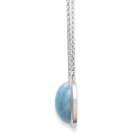 Belacqua Sterling Silver Natural Aquamarine Necklace for Women