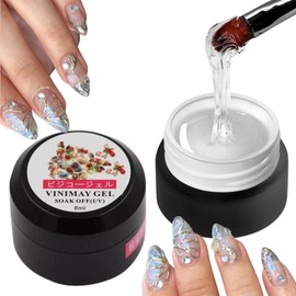 2 Piezas - Gel Construccion Decoracion 3D Uñas Pegamento Para Pedreria Cristales Diamantes Purpurina Piedras Brillantes Perlas Manicura Uñas Lampara UV
