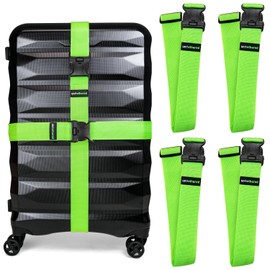 Untethered Luggage Straps | TSA-Approved Suitcase Belts with Heavy-Duty Buckles. Secure Adjustable Travel Accessories for Checked Bags. 4-Pack