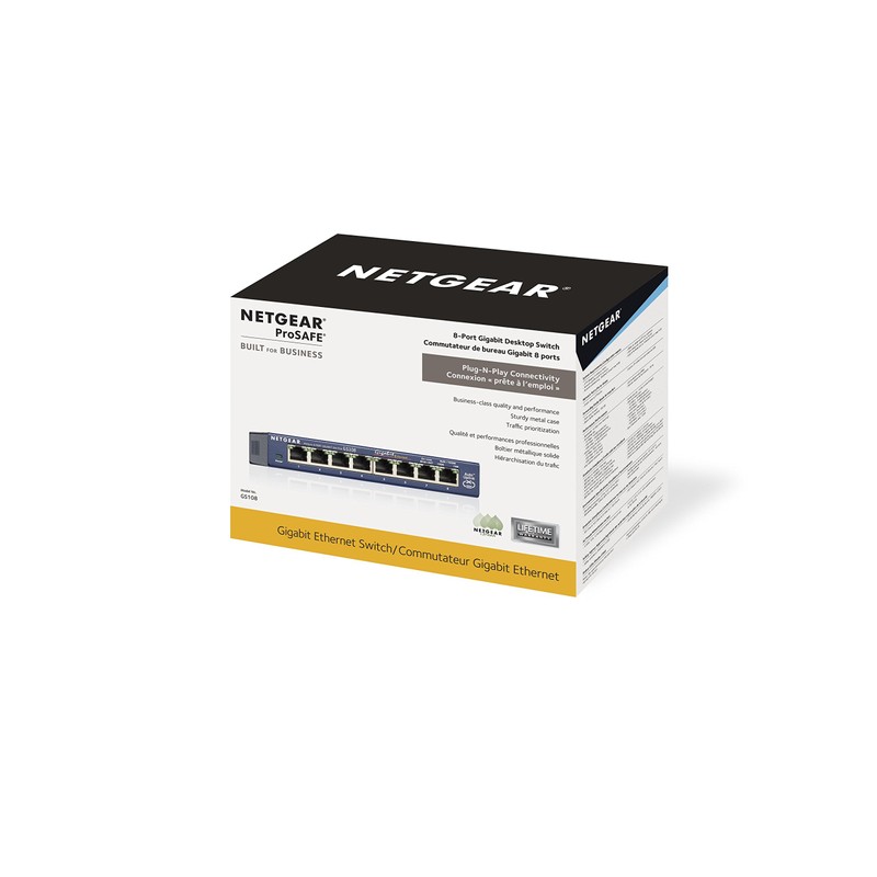 NETGEAR GS108NA ProSafe 8-Port Gigabit Ethernet Desktop Switch