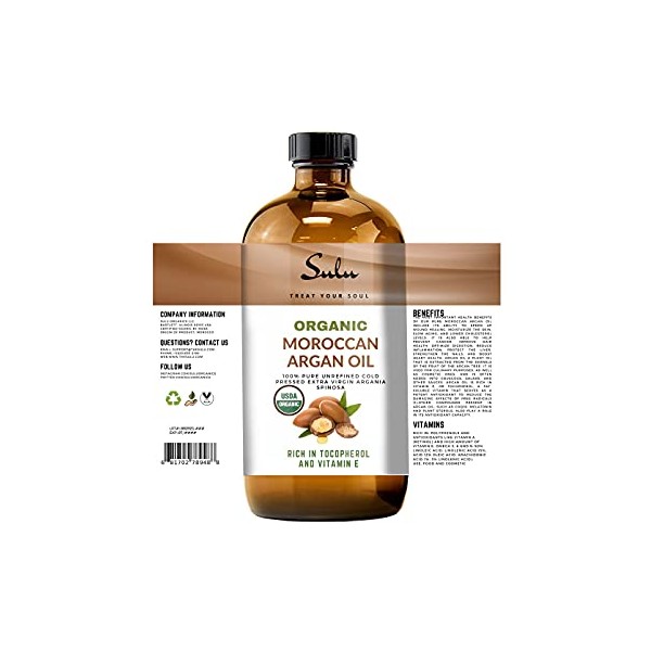 100% Pure Organic Cold Pressed Unrefined Virgin Moroccan Organ Oil (4 oz)