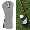 Golf Club Cover Mixed Fabric Head Protector Knitted Polyester Waterproof