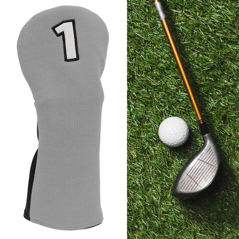 Golf Club Cover Mixed Fabric Head Protector Knitted Polyester Waterproof