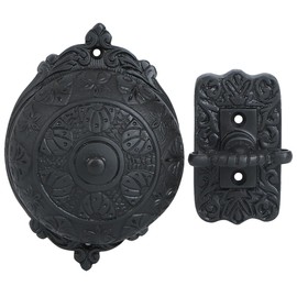 A29 Wireless Victorian Doorbell, Solid Brass Twist Doorbell in Oil Rubbed Bronze Finish – Mechanical, Vintage Doorbell with Manual Hand Turn Chime, Decorative Classic Design, Easy DIY Installation