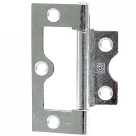 Merriway BH03827 (2 Pcs) Bright Zinc Plated Flush Door Cupboard Hinge, 63 mm (2.1/2 inch) - Pack of 2 Pieces