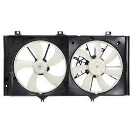 TRQ Radiator Dual Cooling Fan Assembly Compatible with 2005-2012 Toyota Avalon TO3117101