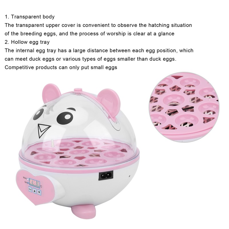 SemiAutomatic Incubator Household Small 9 Eggs Incubator for Chicken Duck