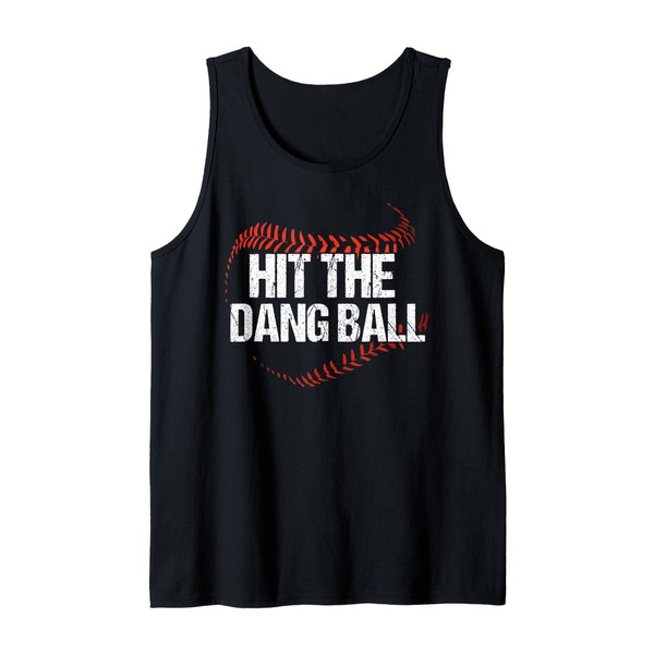 Hit The Dang Ball Funny Retro Baseball Player & Fan