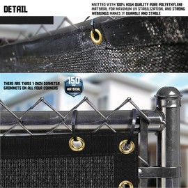 TANG Sunshades Depot 5'FTx 12'FT Black Privacy Fence Screen Temporary Fence Screen 150 GSM, Heavy Duty Windscreen Fence Netting Fence Cover, 88% Privacy Blockage Excellent Airflow 3 Years Warranty