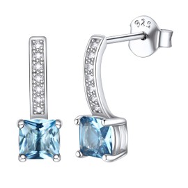 ChicSilver Zirconia Earrings, Women's Popular, 925 Silver, Pave Birthstone Accessory, Cubic Zirconia