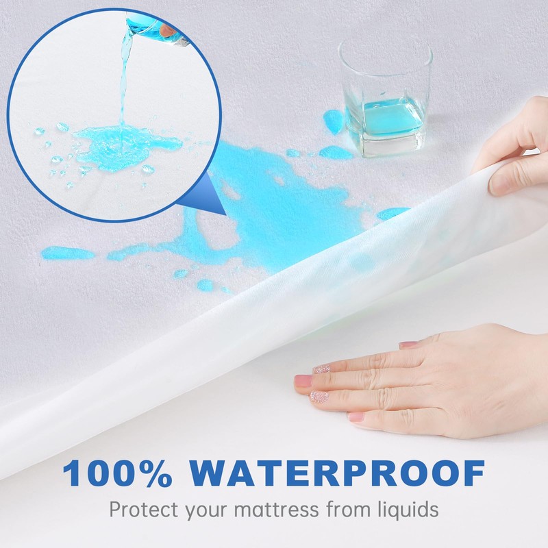 100% Waterproof Mattress Protector, YUGYVOB Soft Breathable Mattress Protector King,