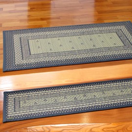 Hagiwara Domestic Grass Entrance Mat, Backing, Blue, Approx. 11.8 x 47.2 inches (30 x 120 cm), "El-Mode" Entrance Mat, Indoor, Non-slip