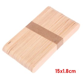 50 Pieces Wooden Lollipop Sticks Multicolor Ice Lollipop Sticks Natural Wood Lollipop Sticks for Craft Projects (Primary Color 15x1.8cm)