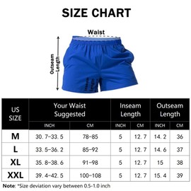 JEEING GEAR Men's Running Shorts 5 Inch Lightweight Athletic Shorts Quick Dry with Breathable Mesh Backside Color Blue Size M
