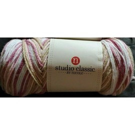 Nicole 2 NEW 4.9 oz STUDIO CLASSIC BY NICOLE COTTAGE PINK MIX SOFT YARN