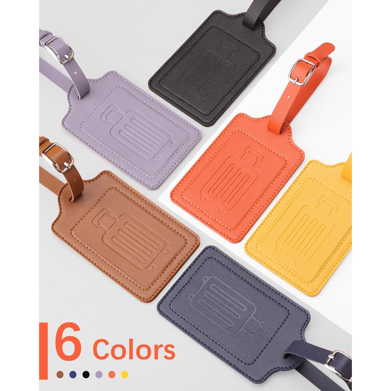 Teskyer Pack of 4 Suitcase Tags, Suitcase Tags, Air Travel,