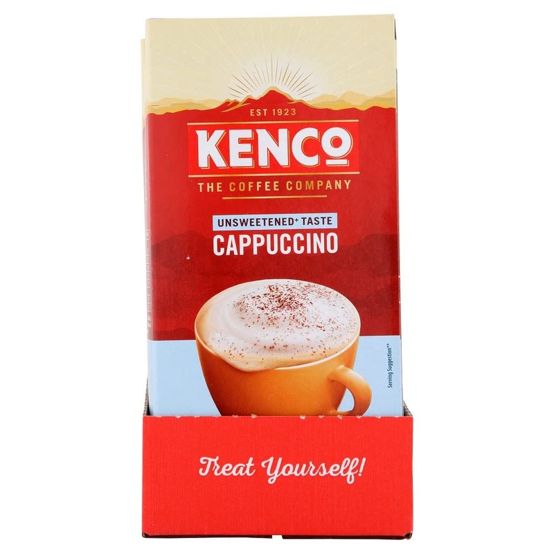 Kenco Cappuccino Unsweetened Instant Coffee Sachets (Pack of 5, Total